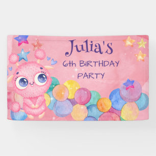 Cute Little Monster kids birthday Banner