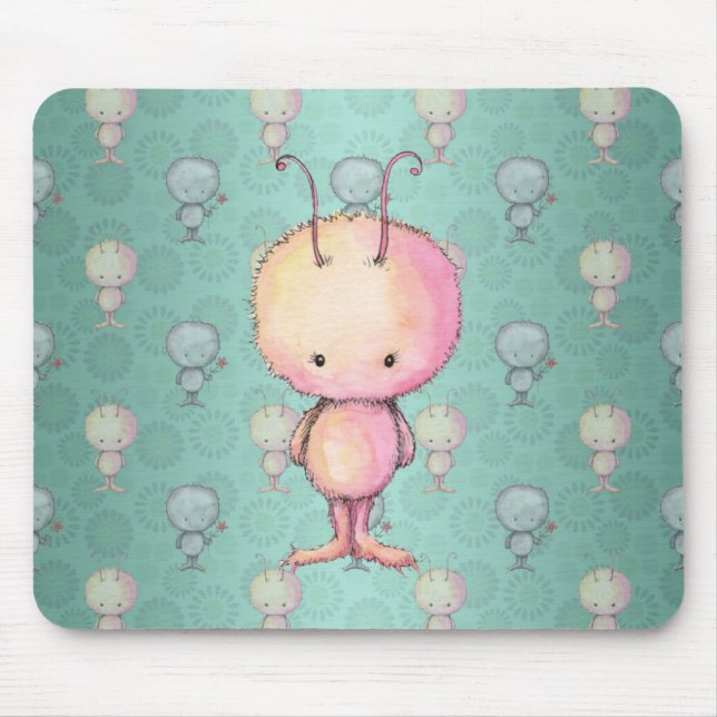 Cute Little Monster Mouse Pad (Front)