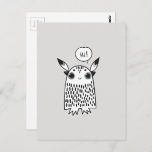 Cute little monster postcard