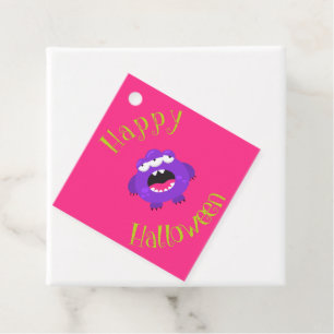 Cute Little Monster Purple Halloween Party Favour  Favour Tags