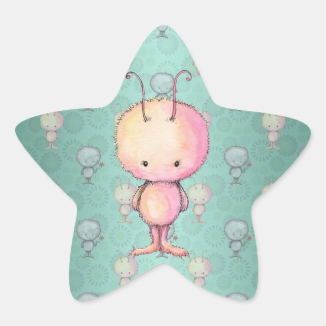 Cute Little Monster Star Sticker (Front)