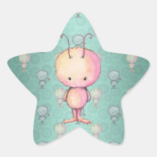 Cute Little Monster Star Sticker