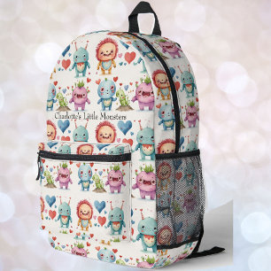 Cute Little Monsters Add Child's Name Overnight Printed Backpack