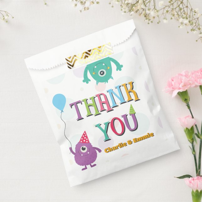 Cute Little Monsters Birthday Party Thank You Favour Bags (Sealed)