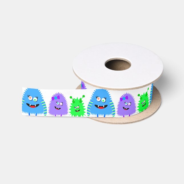 Cute Little Monsters Satin Ribbon (Spool)