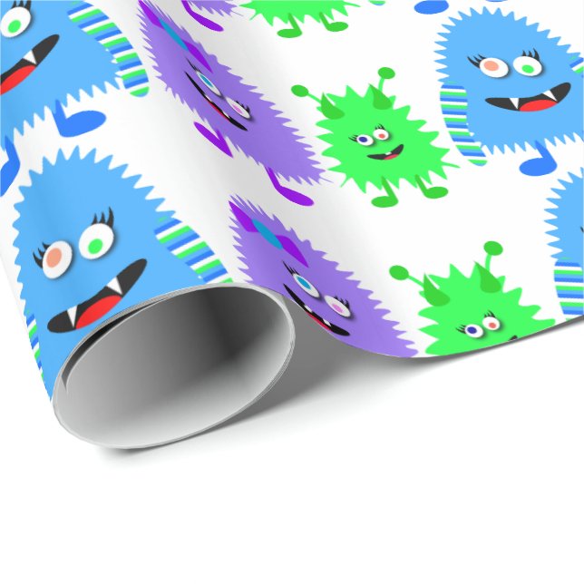 Cute Little Monsters Wrapping Paper (Roll Corner)