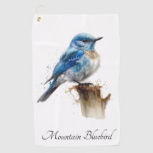 Cute Little Mountain Bluebird Watercolor, custom