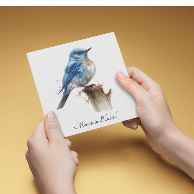 Cute Little Mountain Bluebird Watercolor, custom Invitation (Creator Uploaded)