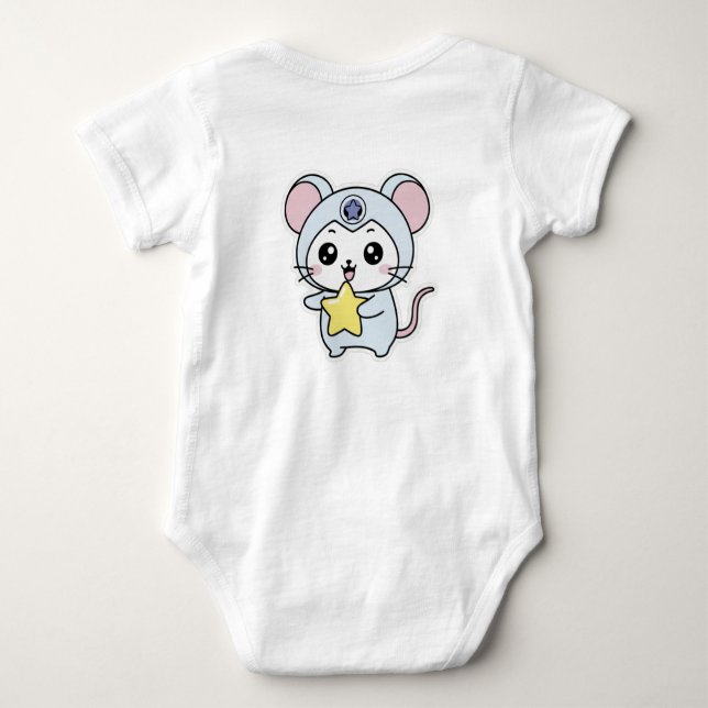 Cute little mouse baby bodysuit (Back)