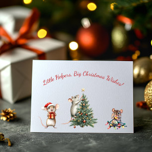 Cute little mouse Christmas Card