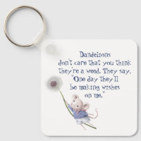 Cute Little Mouse Dandelion Inspirational Quote Ke