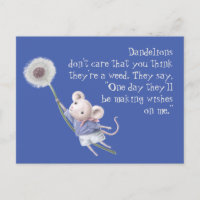 Cute Little Mouse Dandelion Inspirational Quote 