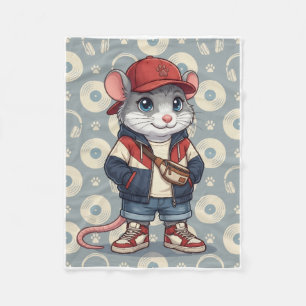 Cute Little Mouse In Adventure Outfit Fleece Blank Blanket