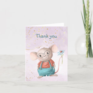 Cute Little Mouse  Watercolor  Thank you
