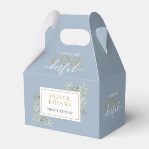 Cute Little Mr ONEderful First Birthday Boy Blue Favour Box