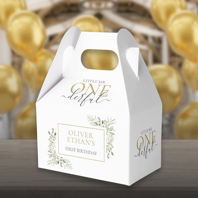 Cute Little Mr ONEderful First Birthday Elegant Favour Box (Cute Little Mr ONEderful First Birthday Elegant Favor Box)