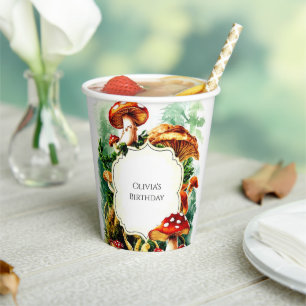 Cute Little Mushroom Birthday Paper Cups