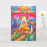 Cute Little Mushroom House Illustration