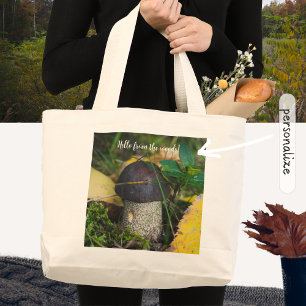 Cute little mushroom large tote bag
