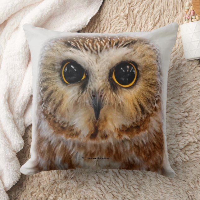 Cute Little Northern Saw Whet Owl Cushion (Blanket)