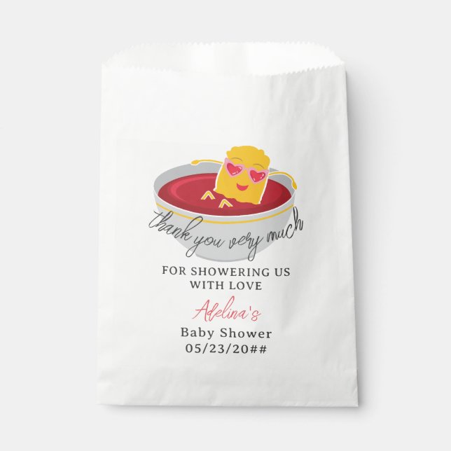 Cute Little Nugget Chicken Nugget Girl Baby Shower Favour Bags (Front)