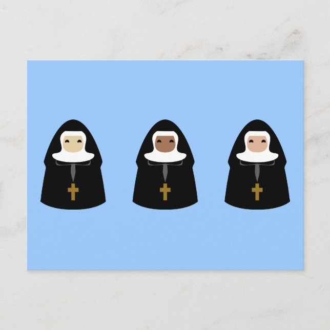 Cute Little Nuns Postcard (Front)