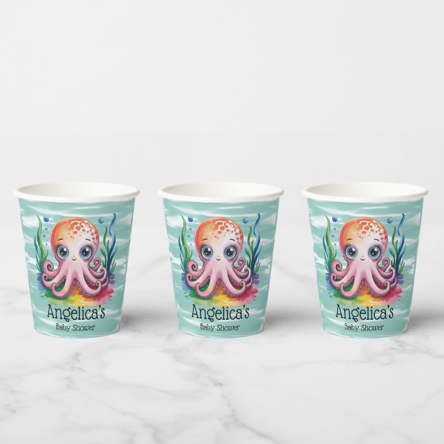 Cute Little Octopus Under The Sea Paper Cups (Multi)