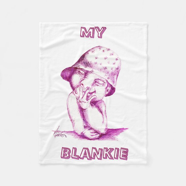 Cute little one laughing  fleece blanket (Front)