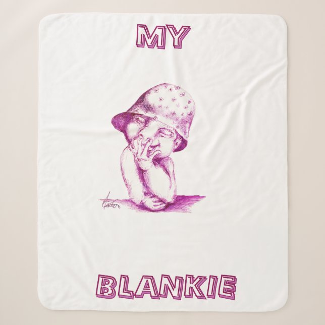 Cute little one laughing  sherpa blanket (Front)