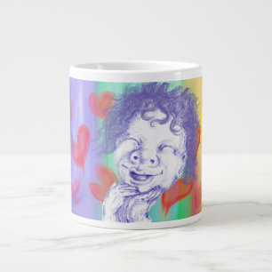 Cute little one laughing with delight large coffee mug