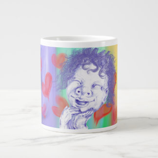 Cute little one laughing with delight large coffee mug