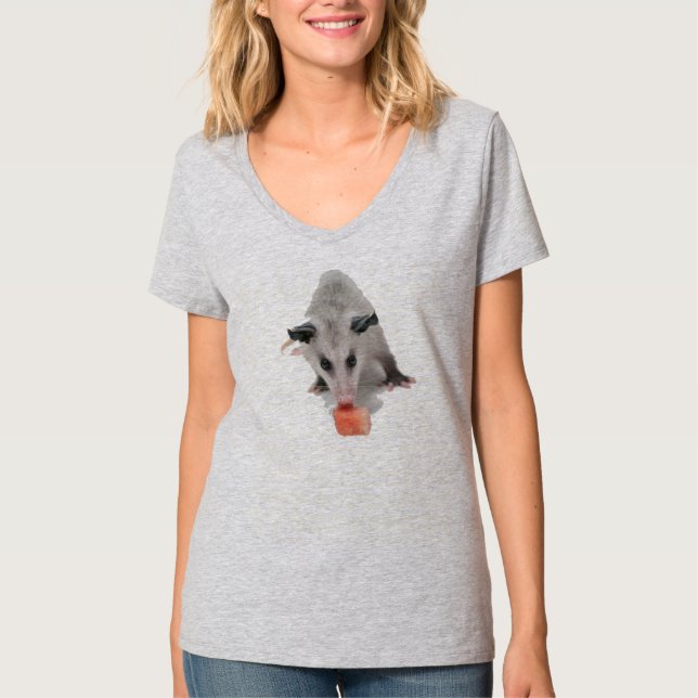 Cute little opossum eating watermelon T-Shirt (Front)