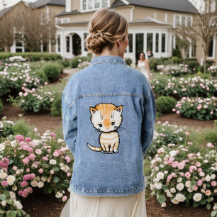 Cute Little Orange Tabby Kitten Denim Jacket