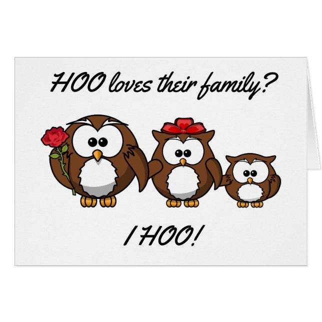 Cute Little Owl Family (Front Horizontal)