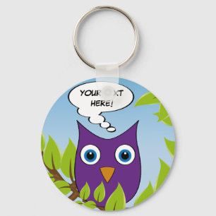 Cute little owl - multiple colours key ring