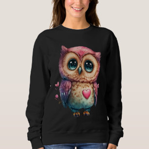 Cute Little Owl Valetines Animal Love  1 Sweatshirt