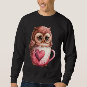 Cute Little Owl Valetines Animal Love  8 Sweatshirt