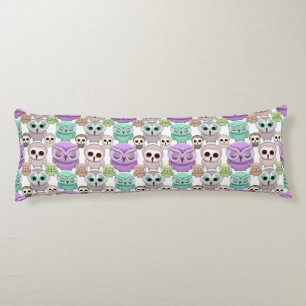 Cute Little Owls in Pastel Colours Body Cushion
