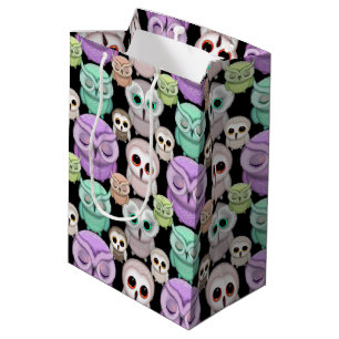 Cute Little Owls in Pastel Colours Medium Gift Bag