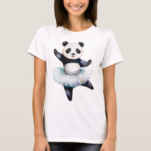 Cute little panda ballerina dancing ballet T-Shirt