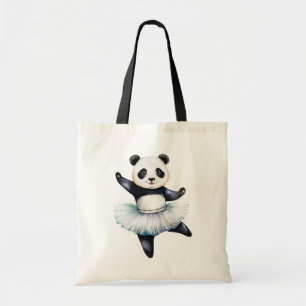 Cute little panda ballerina dancing ballet tote bag