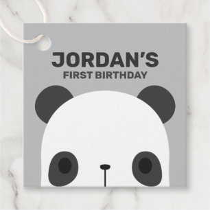 Cute Little Panda Bear Birthday Favour Tags