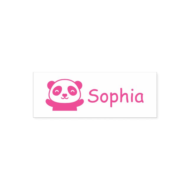 Cute Little Panda Bear, Personalised Name Self-inking Stamp (Design)