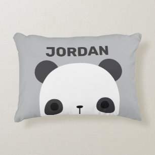Cute Little Panda Bear with Personalised Name Decorative Cushion