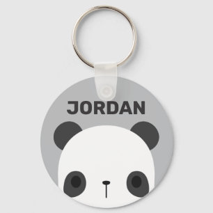 Cute Little Panda Bear with Personalised Name Key Ring