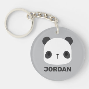Cute Little Panda Bear with Personalised Name Key Ring