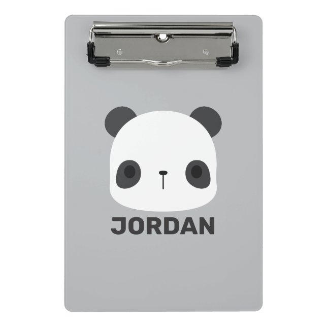 Cute Little Panda Bear with Personalised Name Mini Clipboard (Front)