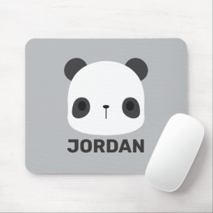 Cute Little Panda Bear with Personalised Name Mouse Pad