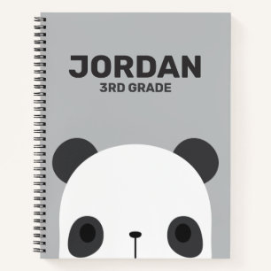 Cute Little Panda Bear with Personalised Name Notebook