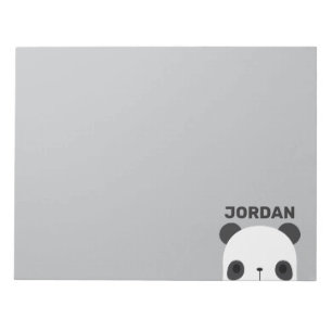 Cute Little Panda Bear with Personalised Name Notepad